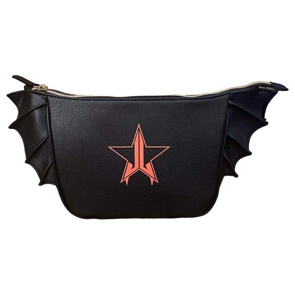 JEFFREE STAR Black Bat Wing Full Zip Makeup Bag Cosmetic Bag New!